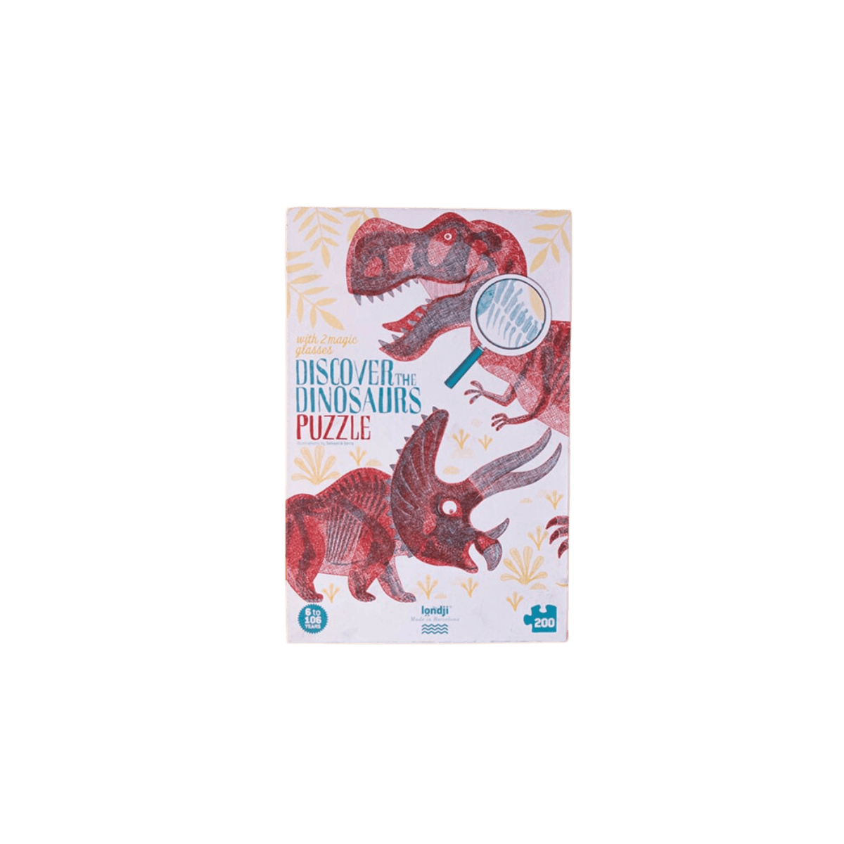 Puzzle 200 pc - 6 ans et + - DISCOVER THE DINOSAURS PUZZLE