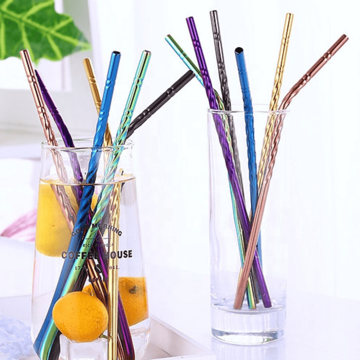 Set de 6 pailles Spiral - Arc-en-Ciel
