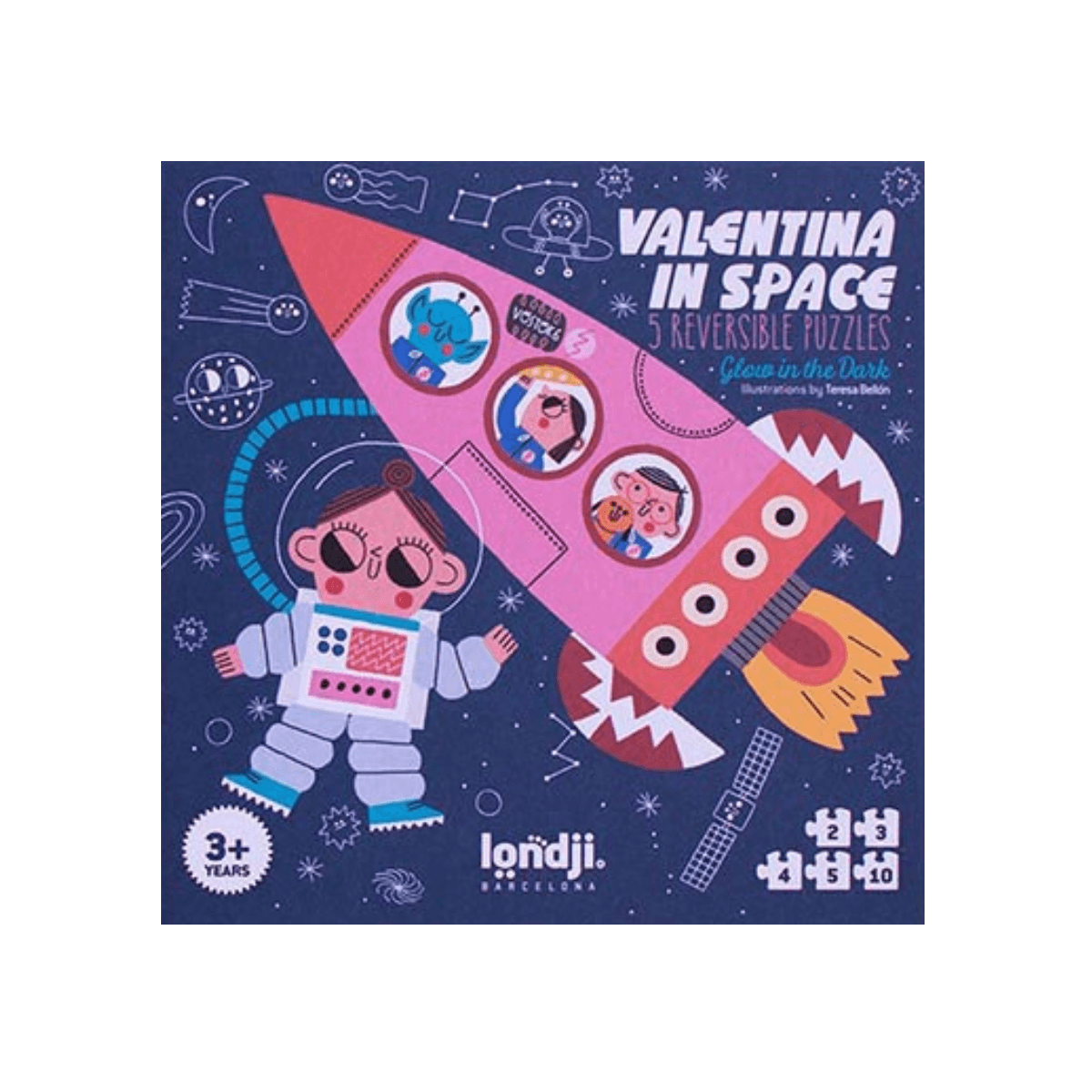 Puzzles réversibles - 3 ans et + VALENTINA IN SPACE PUZZLE