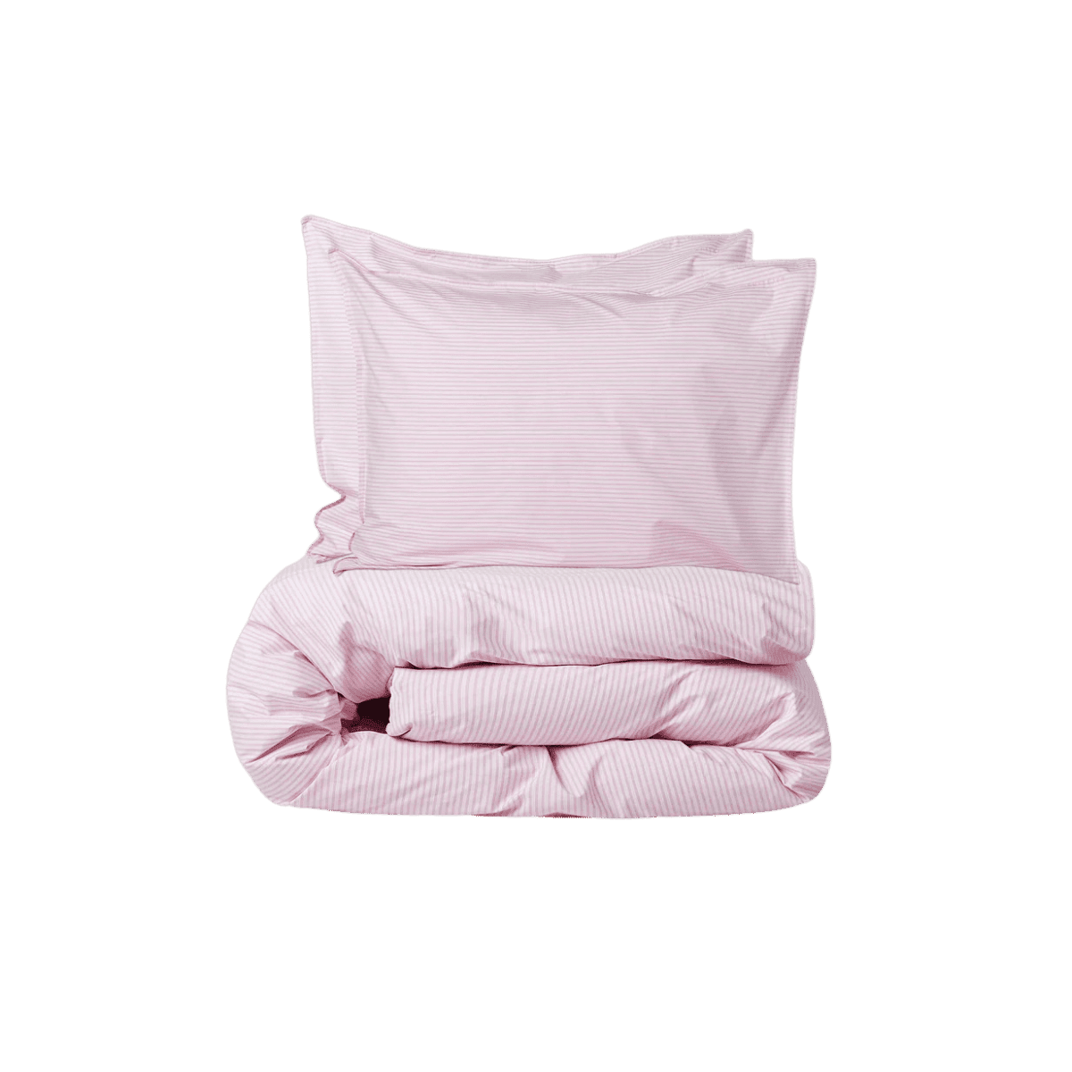 140X220 Percale 100% Coton-Dekbedovertrek Stripe - Pink-Ecru SP140PIEC
