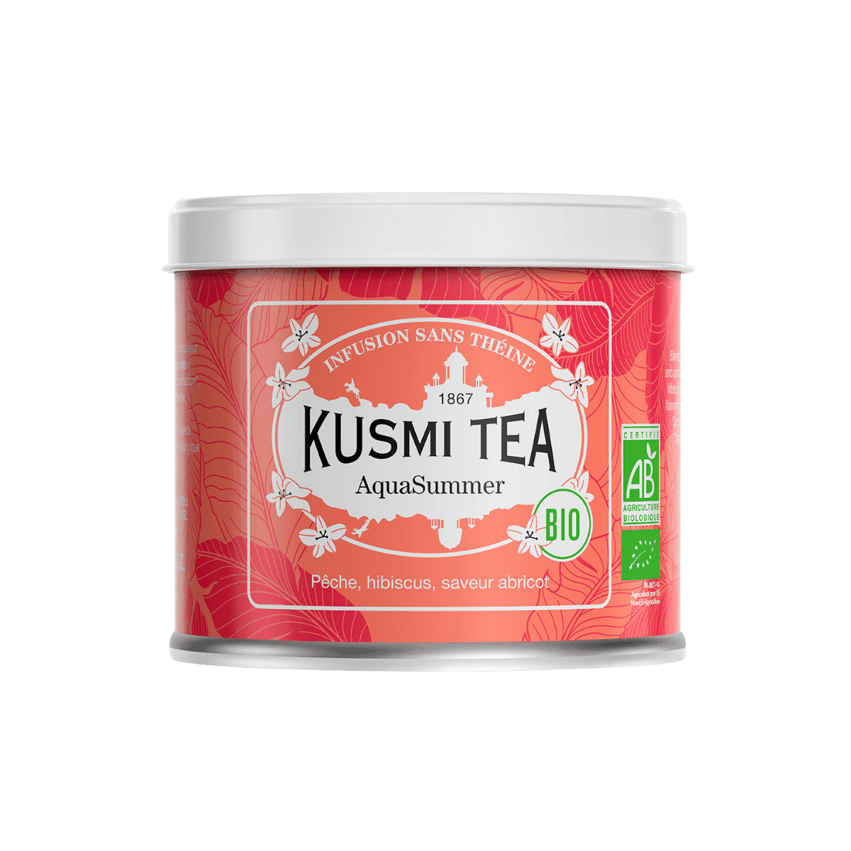 AquaSummer Infusion BIO Hibiscus Pêche Abricot BIO Boîte métal 100gr