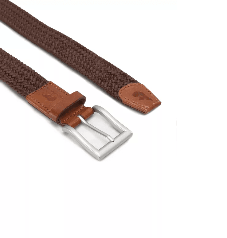 Ceinture tressée élastique recyclée Marron Albert