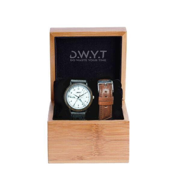 Horloge geschenkdoos Opus Blanche ananas + Marron senois