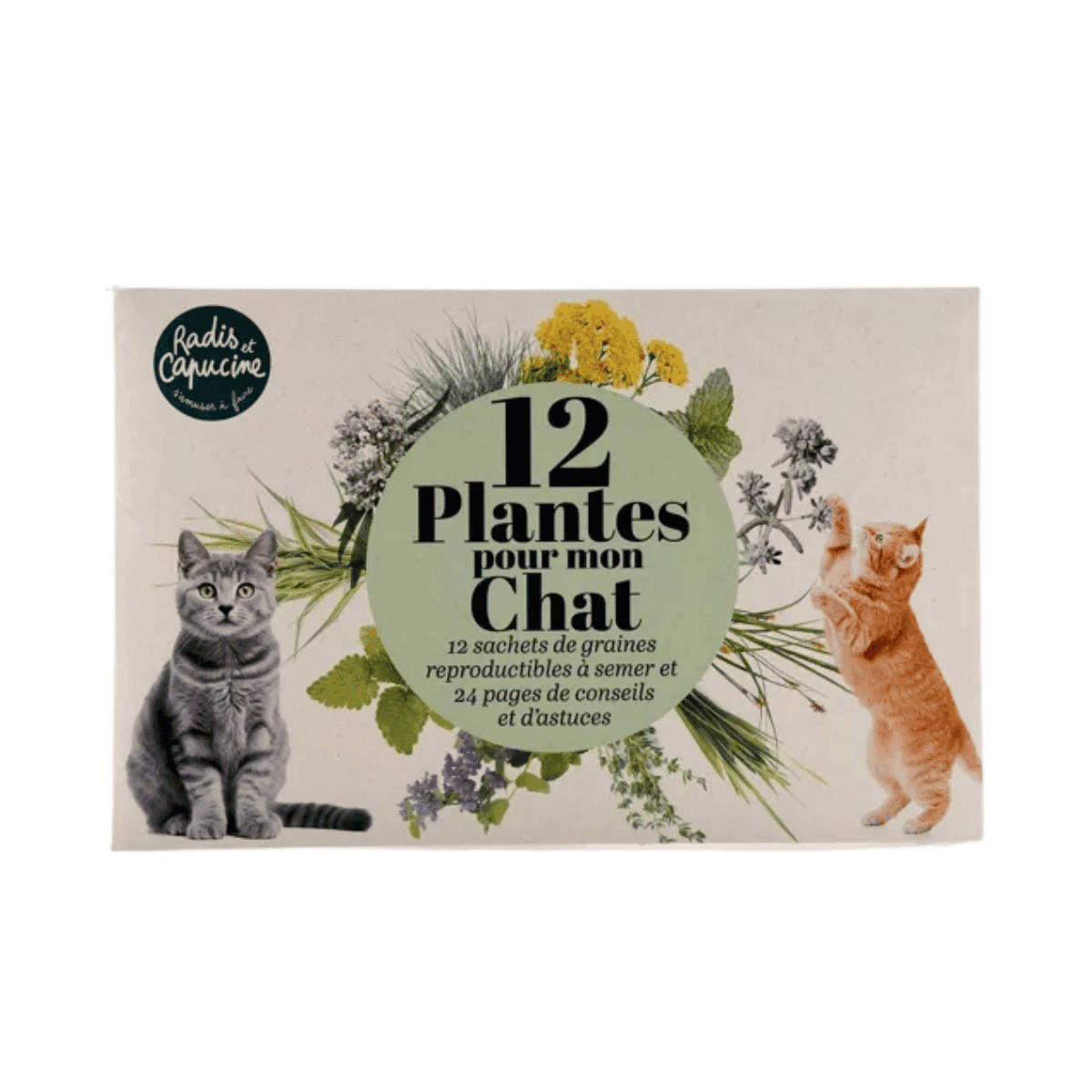 Coffret de graines "Jardiner pour mon chat " 12 variétés