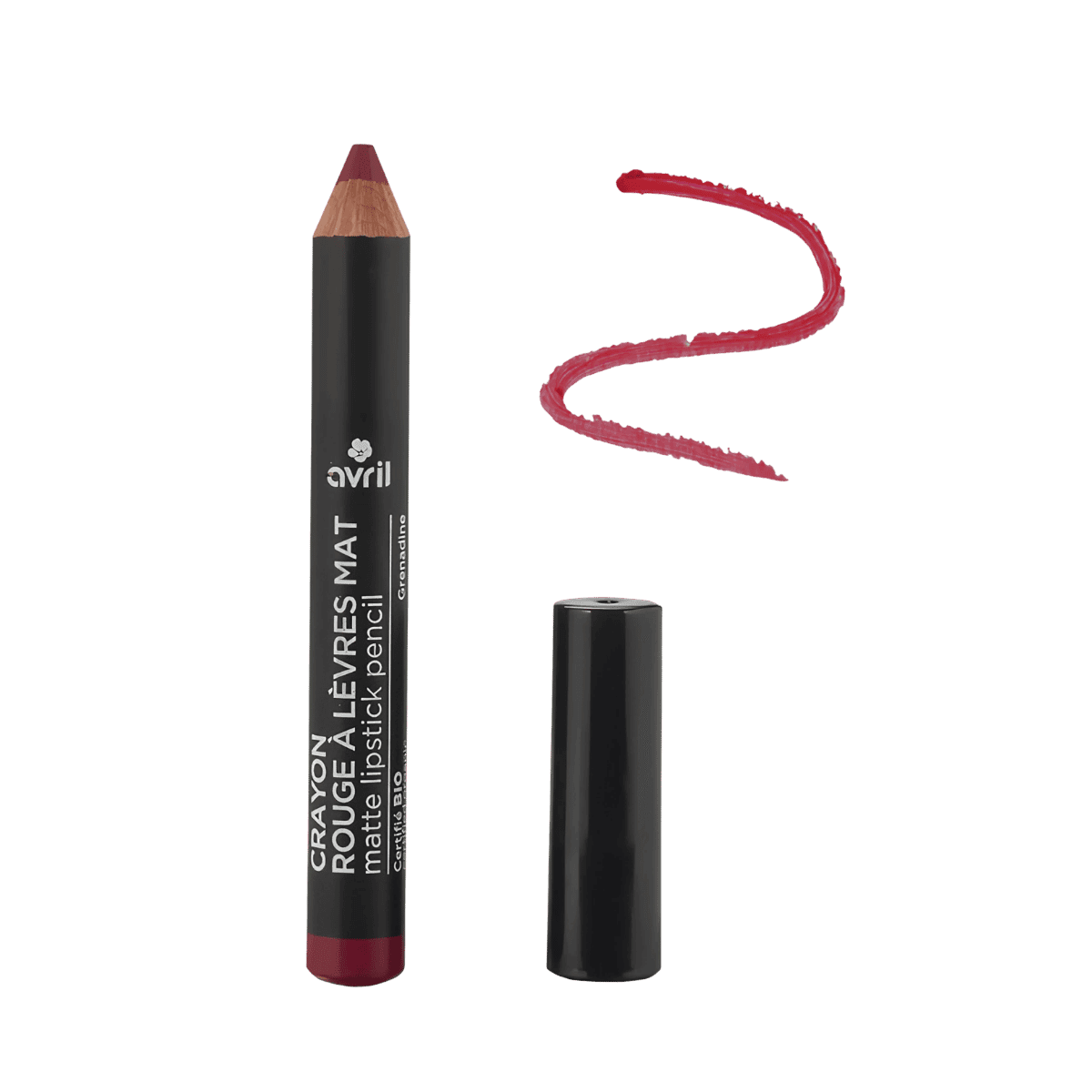 Crayon rouge à lèvres mat - GRENADINE - Certifié Bio - Avril