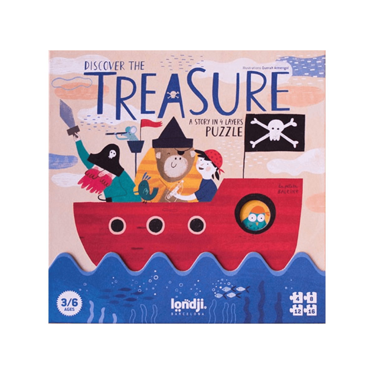 Puzzles 36 pc - 3 - 6 ans - DISCOVER THE TREASURE PUZZLE