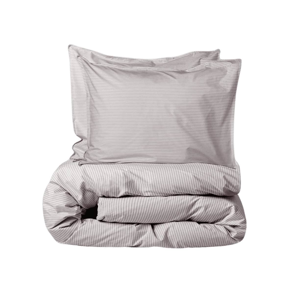 140X220 Percale 100% Coton-Dekbedovertrek Stripe - Brown-Ecru SP140BREC