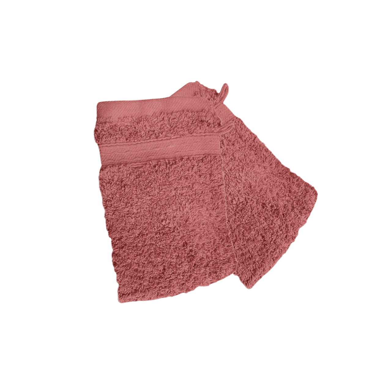 Ensemble de 2 gants de toilette - 15 x 21 cm - ROSE FUME