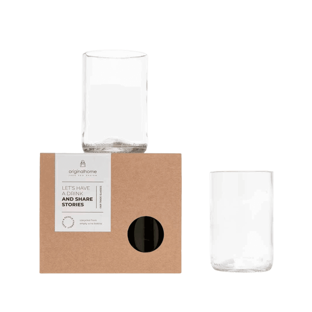 Set de 2 verres en bouteille recyclée - Grand modèle - Transparent - GLASS M SET OF 2 - CLEAR