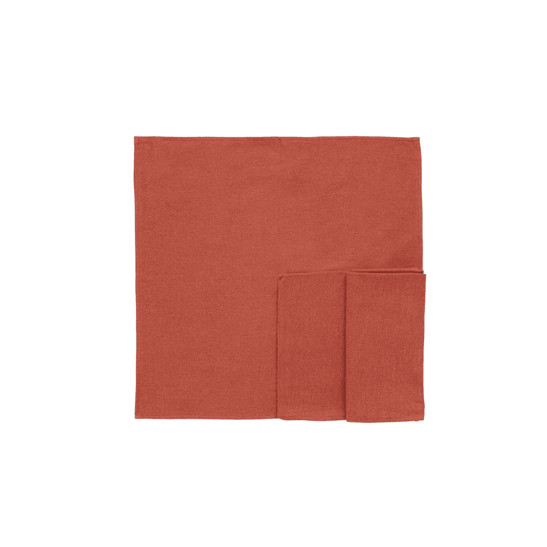Serviettes de table x 4 - Terracotta - NAPKIN RECYCLED - RUST RED S/4
