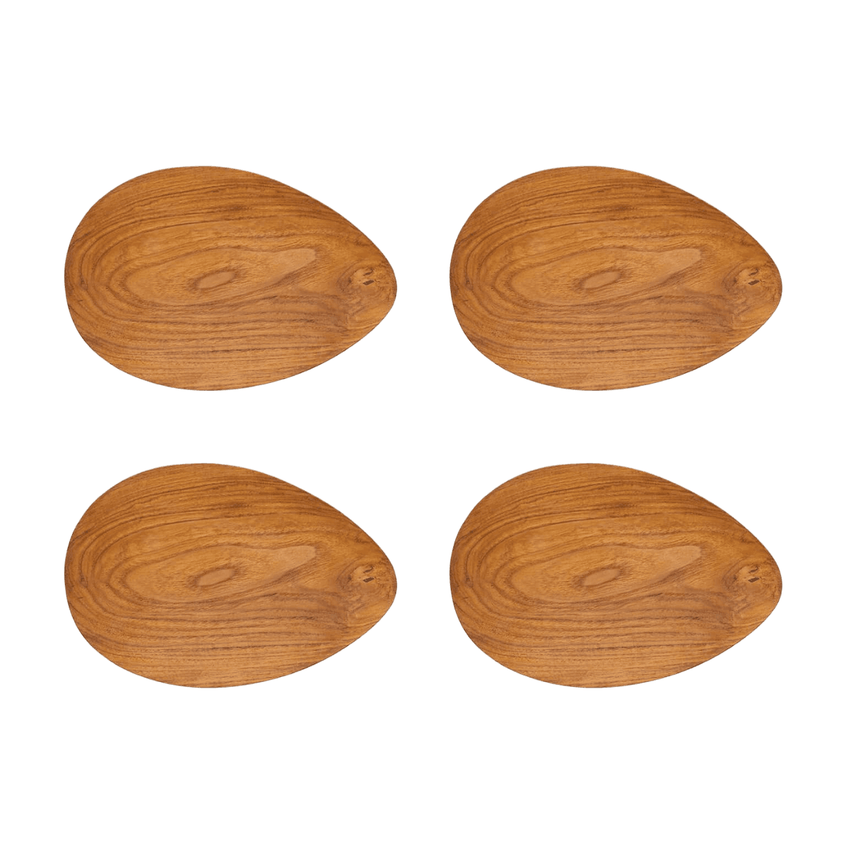 Assiettes en teck x4 - ORGANIC PLATE M