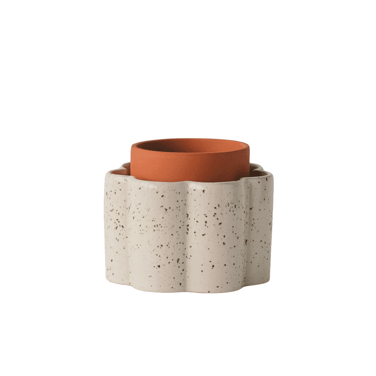 Pot autonome Paula - Blanc grainé