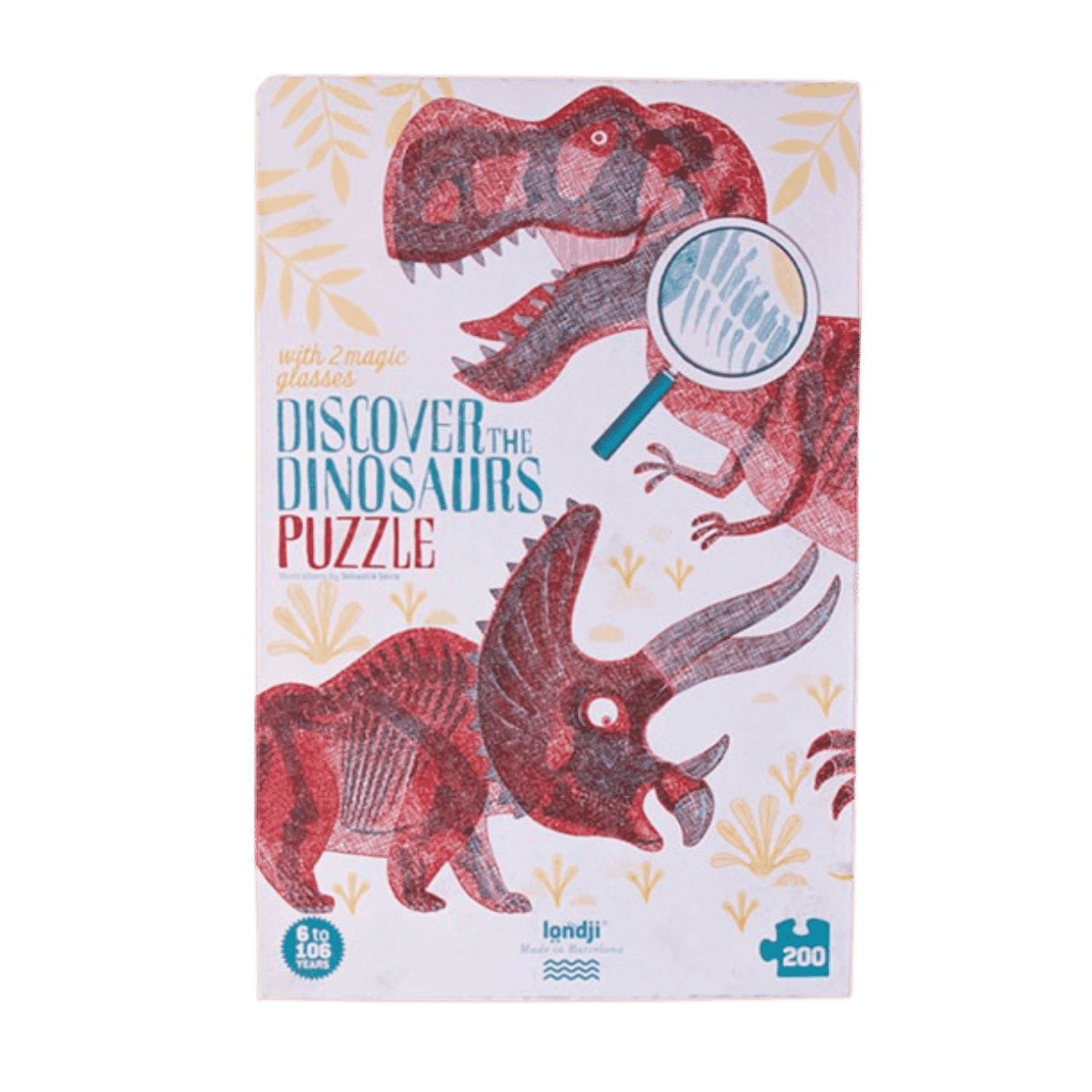 Puzzle 200 pc - 6 ans et + - DISCOVER THE DINOSAURS PUZZLE
