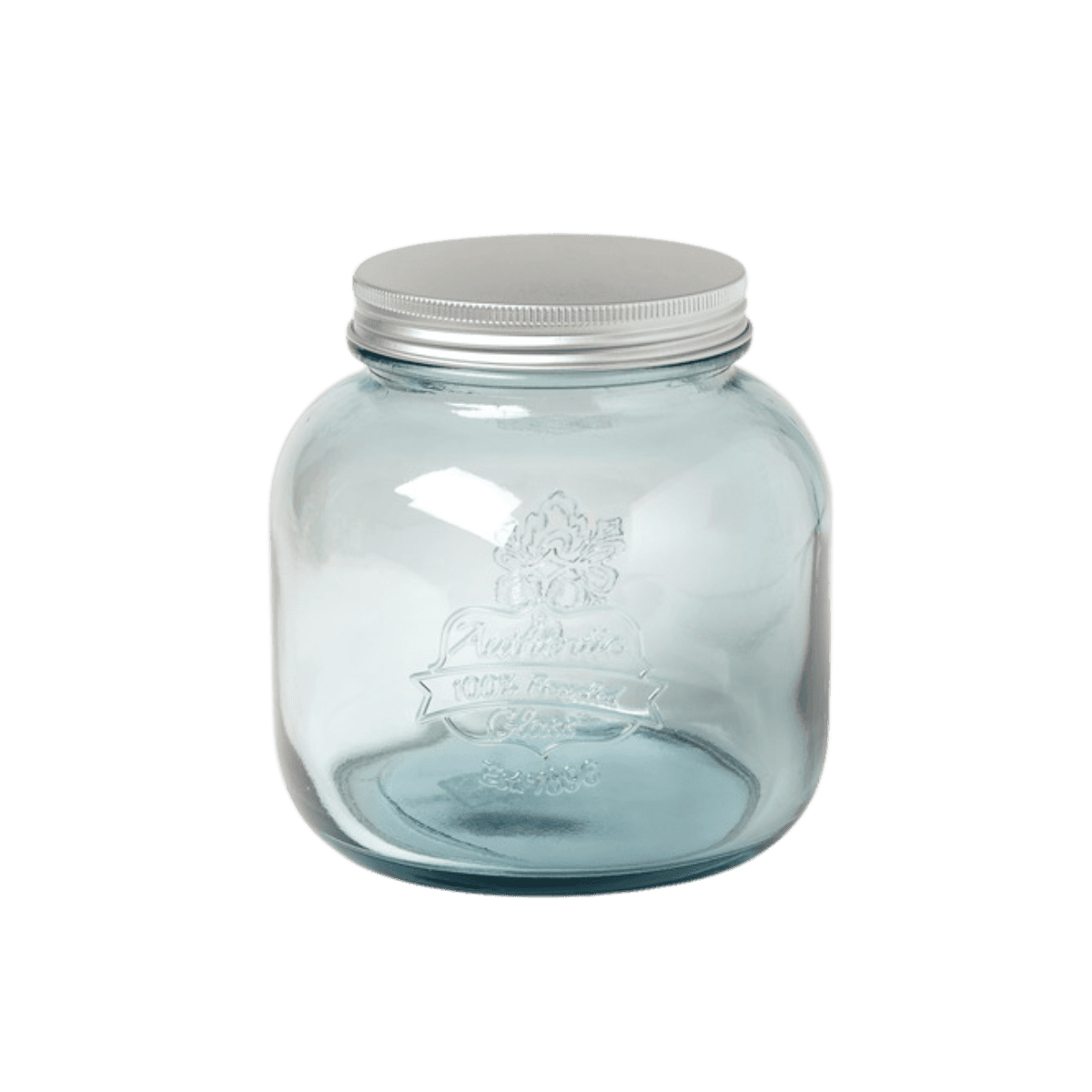1L gerecycleerde glazen pot met aluminium deksel