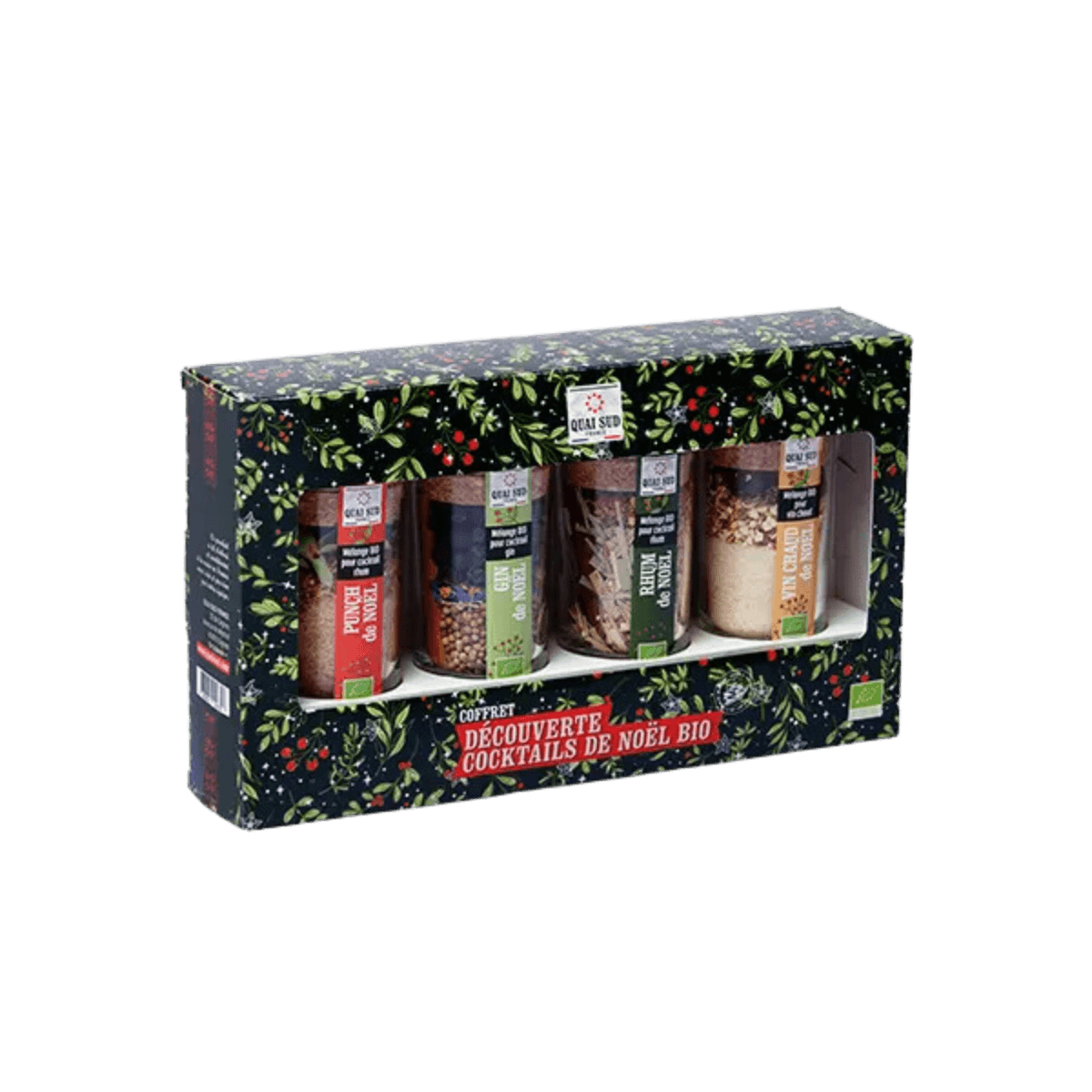 Coffret Découverte de Noël BIO (Punch de Noël BIO, Rhum de Noël BIO, Gin de Noël BIO, Vin chaud de Noël BIO)