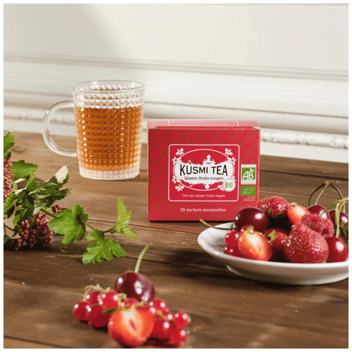 Quatre Fruits Rouges Bio - Etui 20 sachets mousseline - 40gr - Kusmi Tea