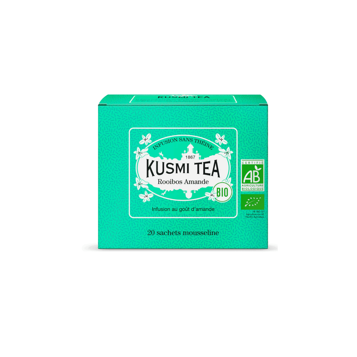 Rooibos Amande Bio - Etui 20 sachets mousseline - 40gr net - Kusmi Tea