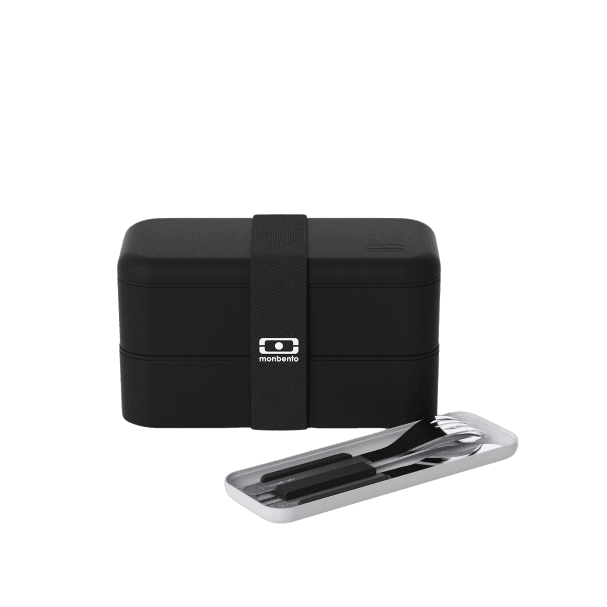 Set lunch box + couverts Noir Onyx - Le MB Original et les couverts réutilisables - Monbento