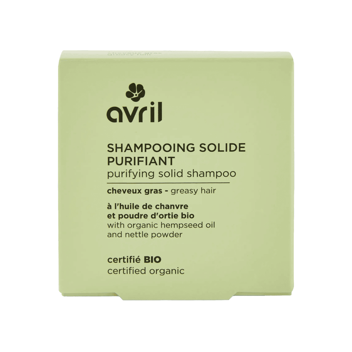 Shampoing solide saponifié à froid 60g - Cheveux GRAS - Certifié Bio