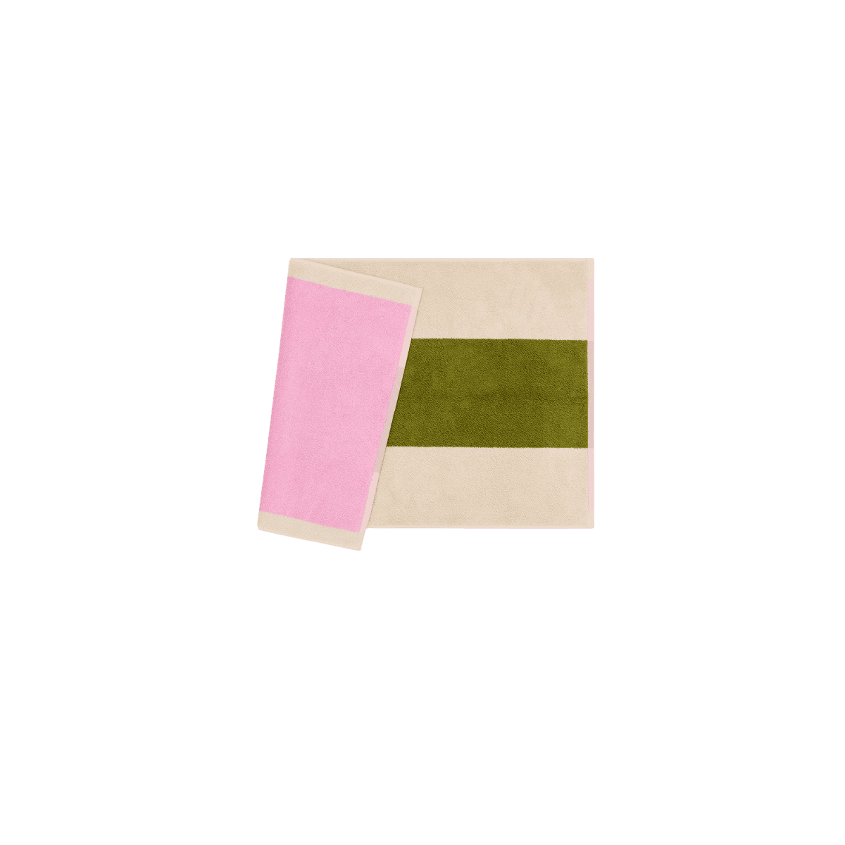 Badmat 50x80 BATH MAT GOTS Organic Terry - Pink-Olive