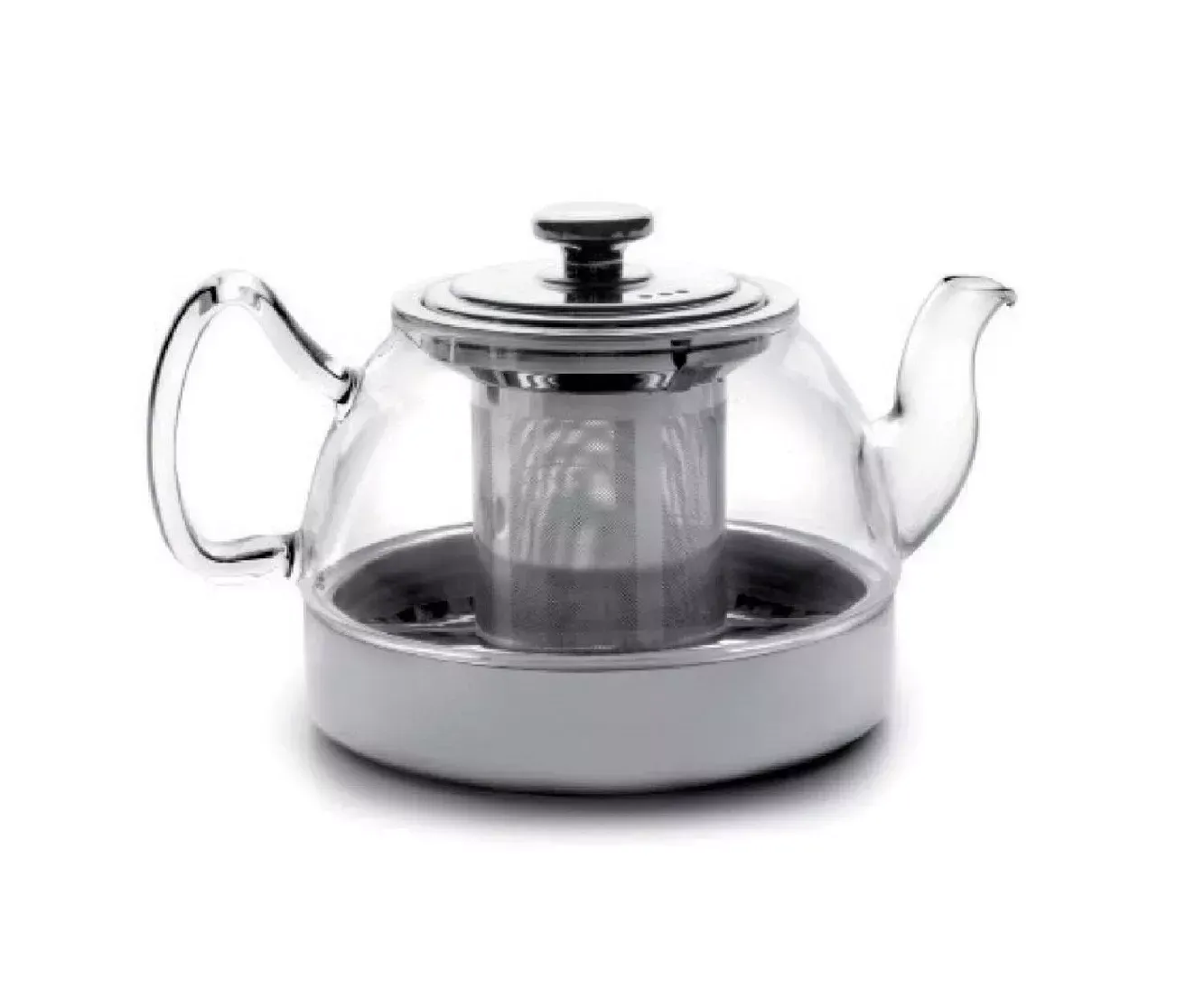 Théière en verre borosilicate avec filtre à induction - 1.2L - compatible induction